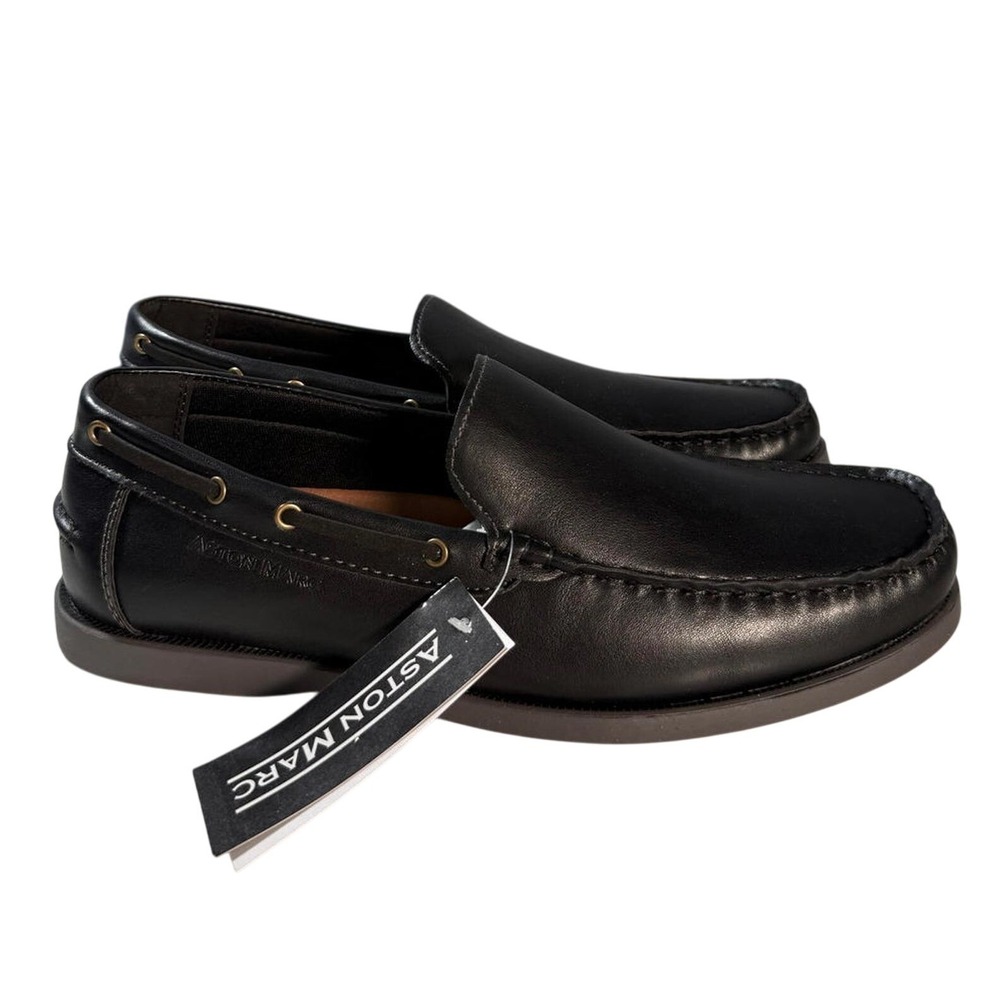 Aston Marc‎ Men's Black Loafers Slip-On Shoes Size 9